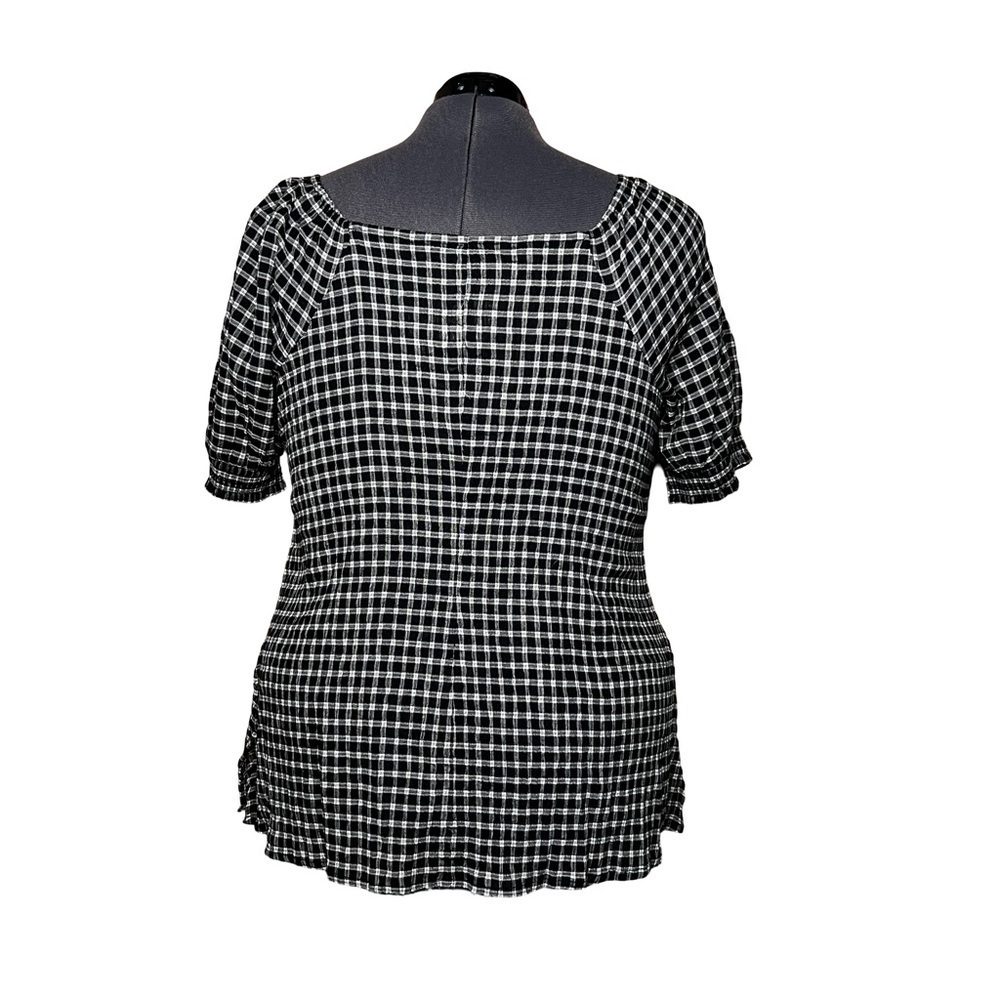Lane Bryant Square-Neck Plaid Top with Button Details NWT (Size 18W) - Picture 3 of 6